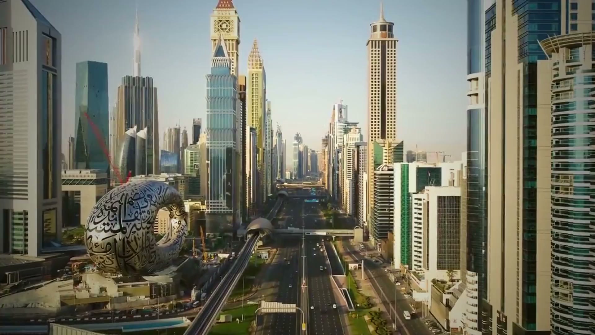 Aerial view of Dubai's skyline