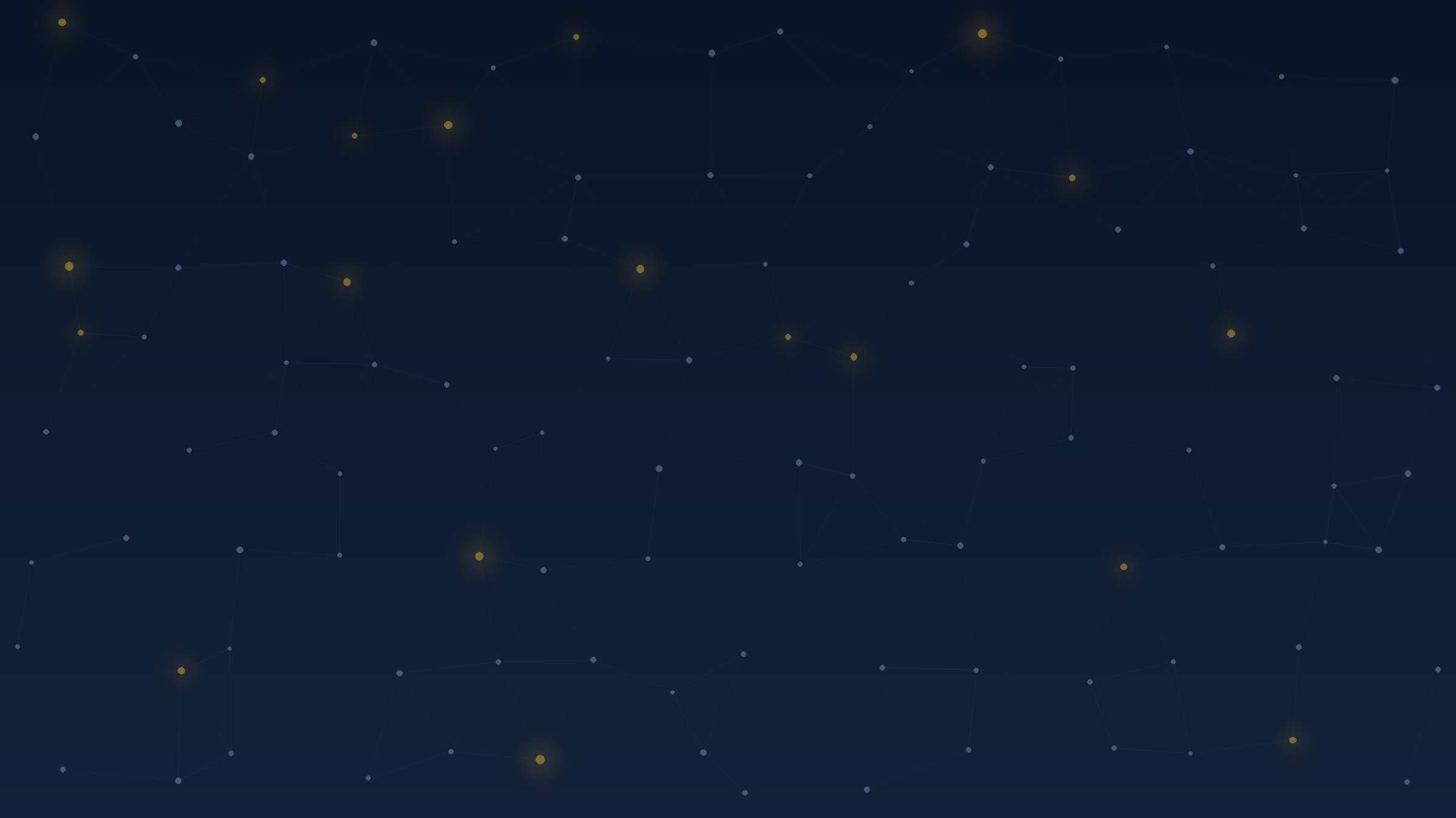 A designed navy and gold network-node graphic representing a web of channel relationships